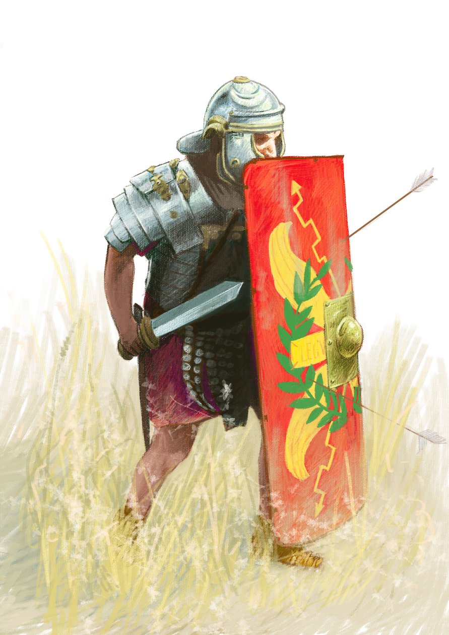 Romersk legion - romersk legionær - romersk antikvitet: repræsentation af romersk legionær - Tegning af Alessandro Lonati af Alessandro Lonati