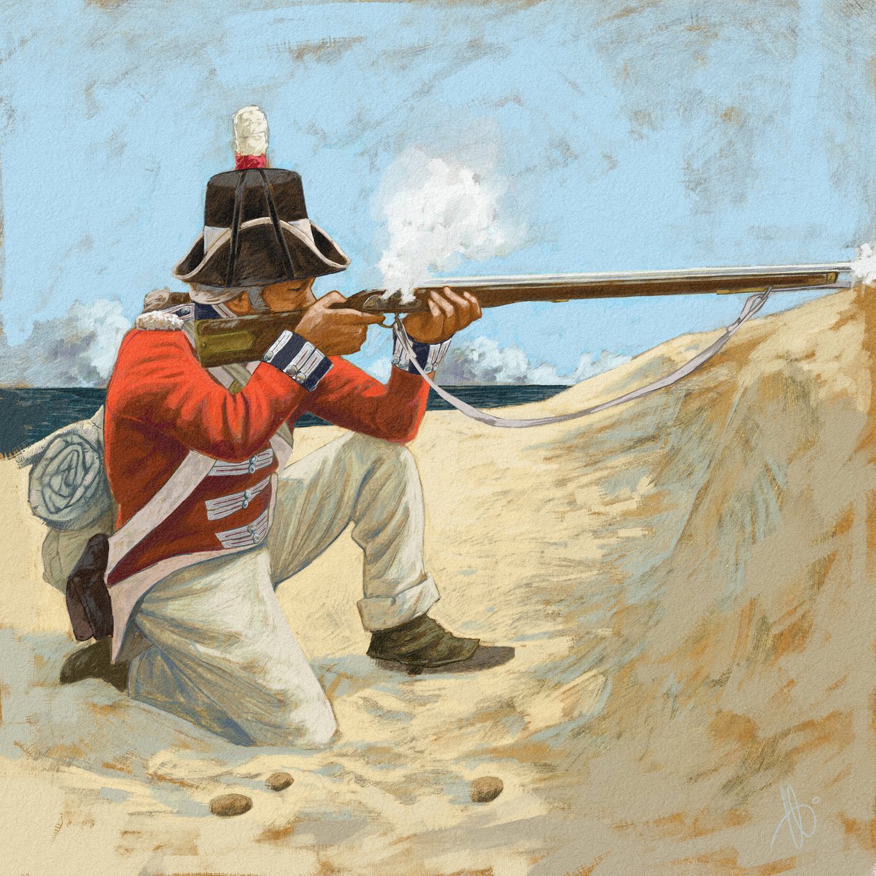 Royal Marines, ca. 1806, lander på en strand, 2018 af Alessandro Lonati