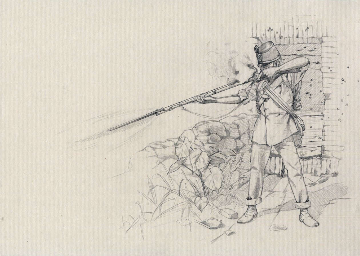 Andet imperium (1852-1870): infanteristskydning, soldat fra den østrigske hær, østrig-ungarsk (østrig-ungarsk) af Alessandro Lonati
