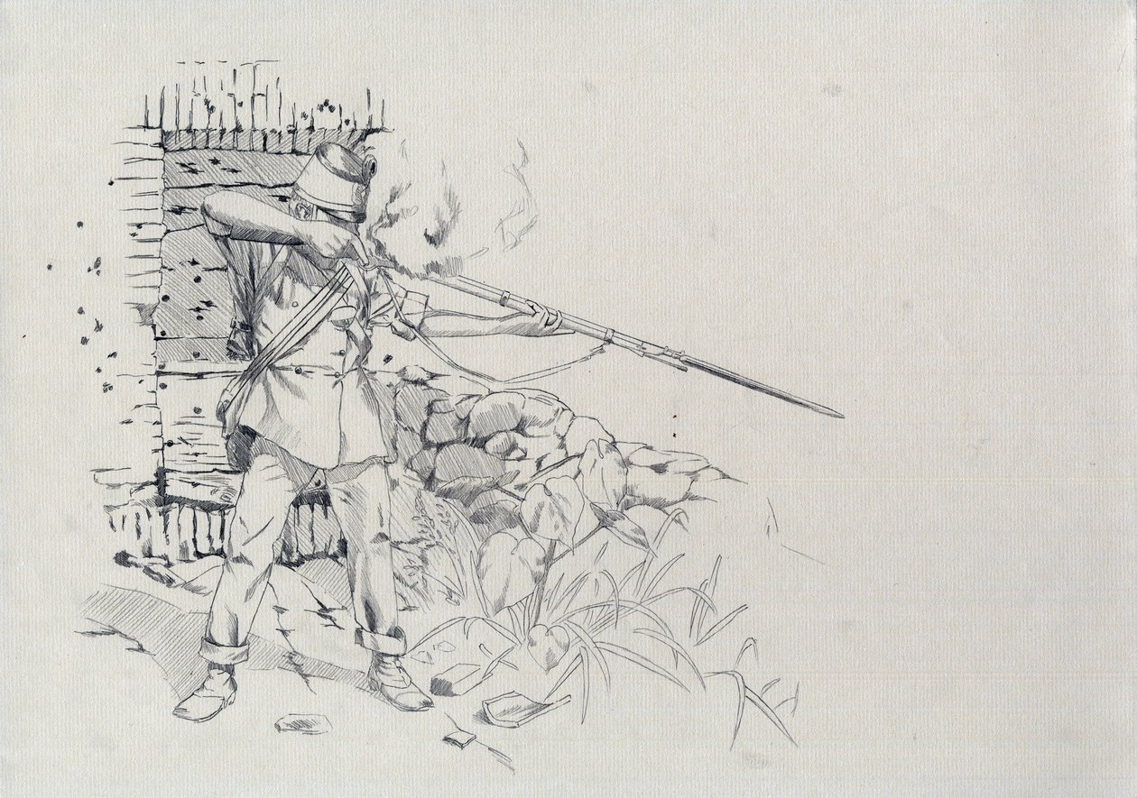 Andet imperium (1852-1870): infanteristskydning, soldat fra den østrigske hær, østrig-ungarsk (østrig-ungarsk) af Alessandro Lonati