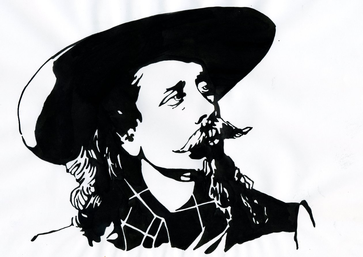 William Frederick Cody - kendt som Buffalo Bill - Portræt af Buffalo Bill (1846-1917), oberst William Cody af Alessandro Lonati