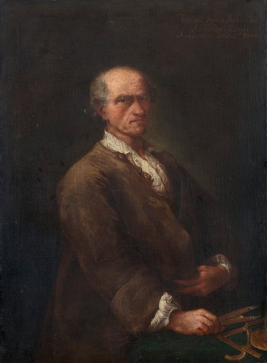 Portræt af Bartolomeo Ferracina 1692-1777, ca 1770. af Alessandro Longhi