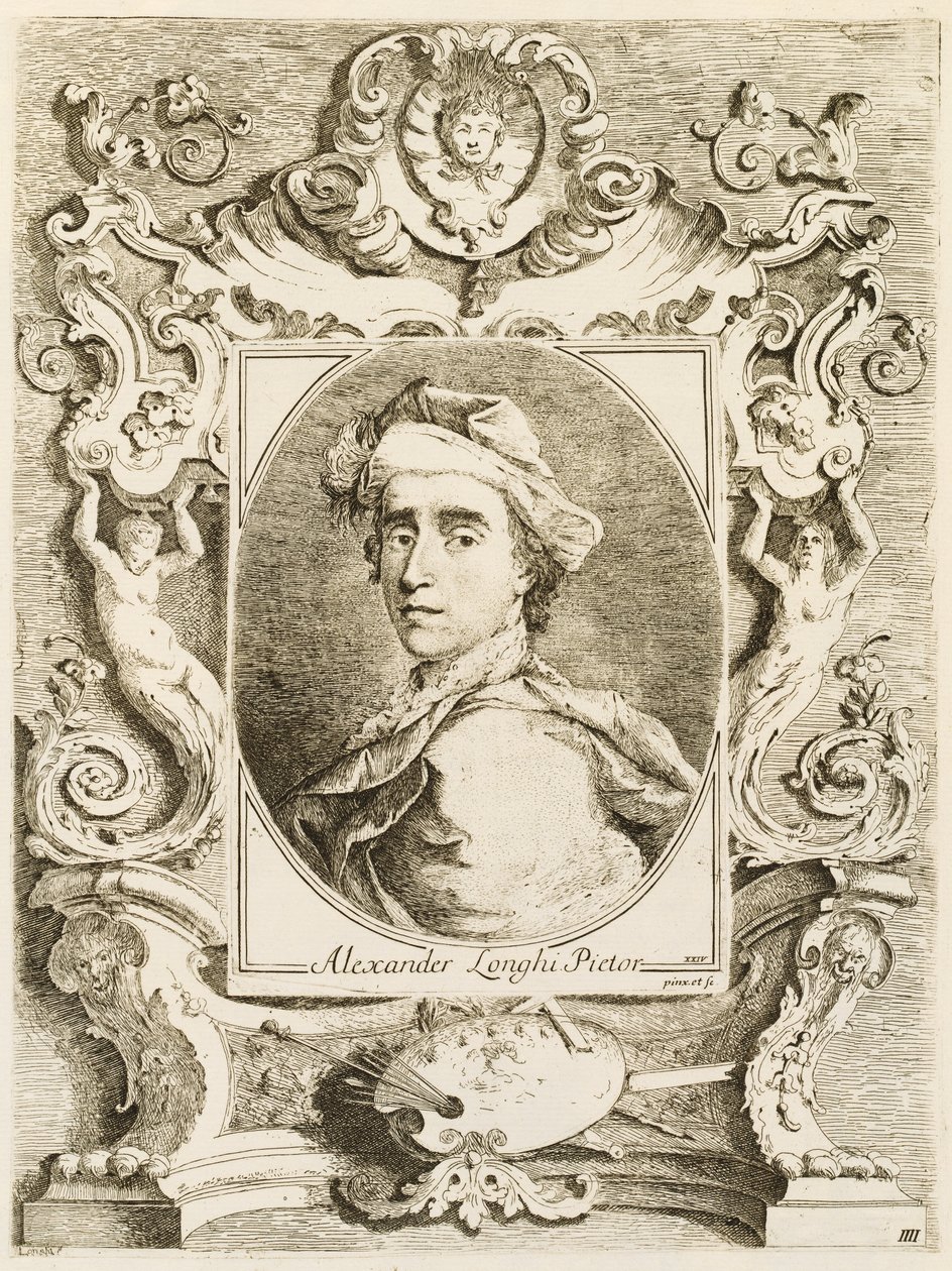 Kompendium af livet for de mest berømte historiske venetianske malere i det nuværende århundrede med hans portrætter taget fra det naturlige skitseret og indgraveret af Alessandro Longhi Veneziano af Alessandro Longhi and Italian 18th Century