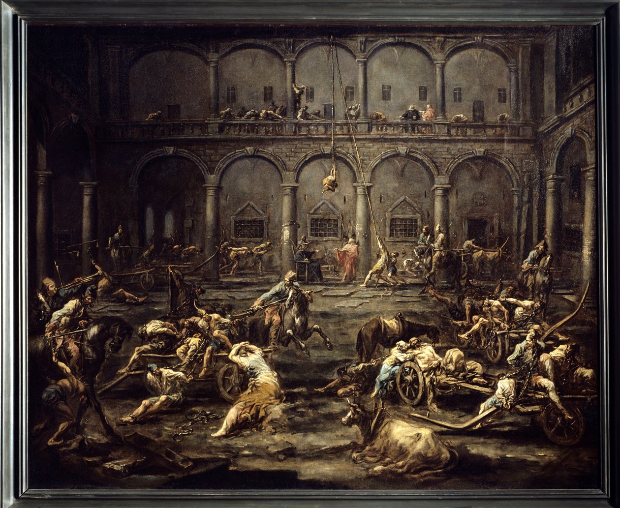 Ankomst af gallerierne til fængslet i Genova Maleri af Alessandro Magnasco (1667-1749) 1700-tallet søn. 1,16x1,42 m Bordeaux, Museum of Fine Arts. af Alessandro Magnasco