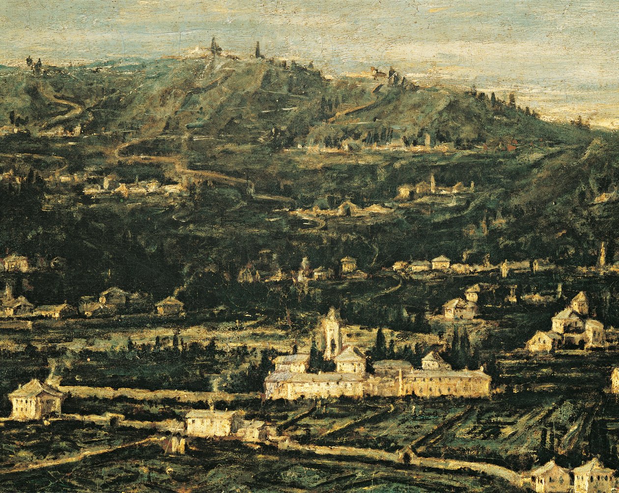 Detalje af underholdning i Garden of Albaro af Alessandro Magnasco
