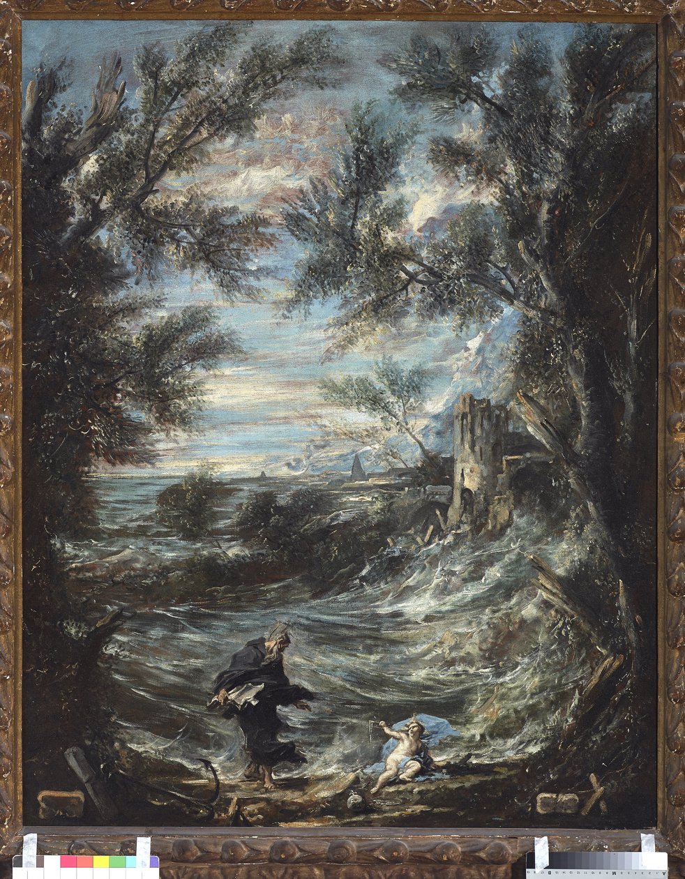 Saint Augustine and the baby (St. Augustine and the baby). Maleri af Alessandro Magnasco kendt som il Lissandrino (1667-1749) af Alessandro Magnasco