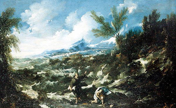 Sankt Augustin med barnet og muslingen, ca. 1720-25 af Alessandro Magnasco