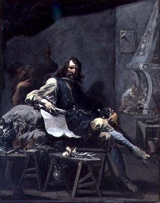 Satire over en adelsmand i elendighed af Alessandro Magnasco