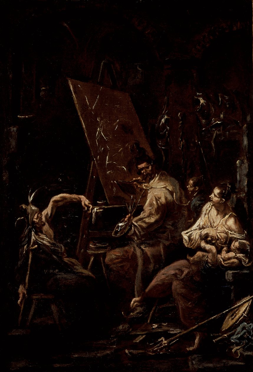 Kunstnerens atelier af Alessandro Magnasco