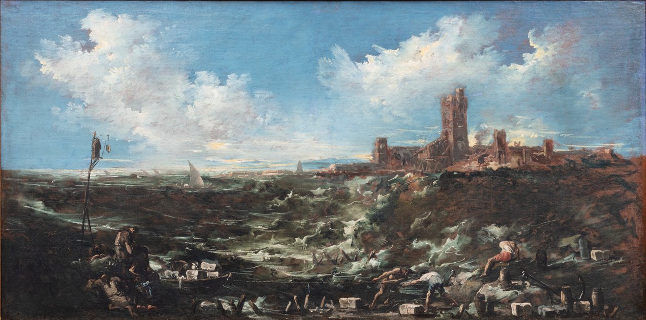 Munkenes bøn ved havet af Alessandro Magnasco