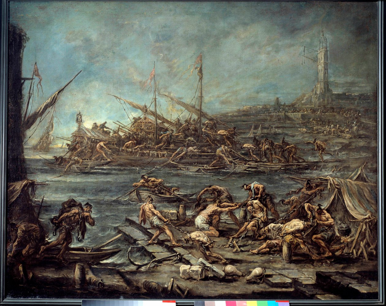 Boarding af galerianerne i porten med gener maleri af Alessandro Magnasco (1667-1749). Svag. 1,16 x 1,42. Bordeaux, Museum of Fine Arts af Alessandro Magnasco