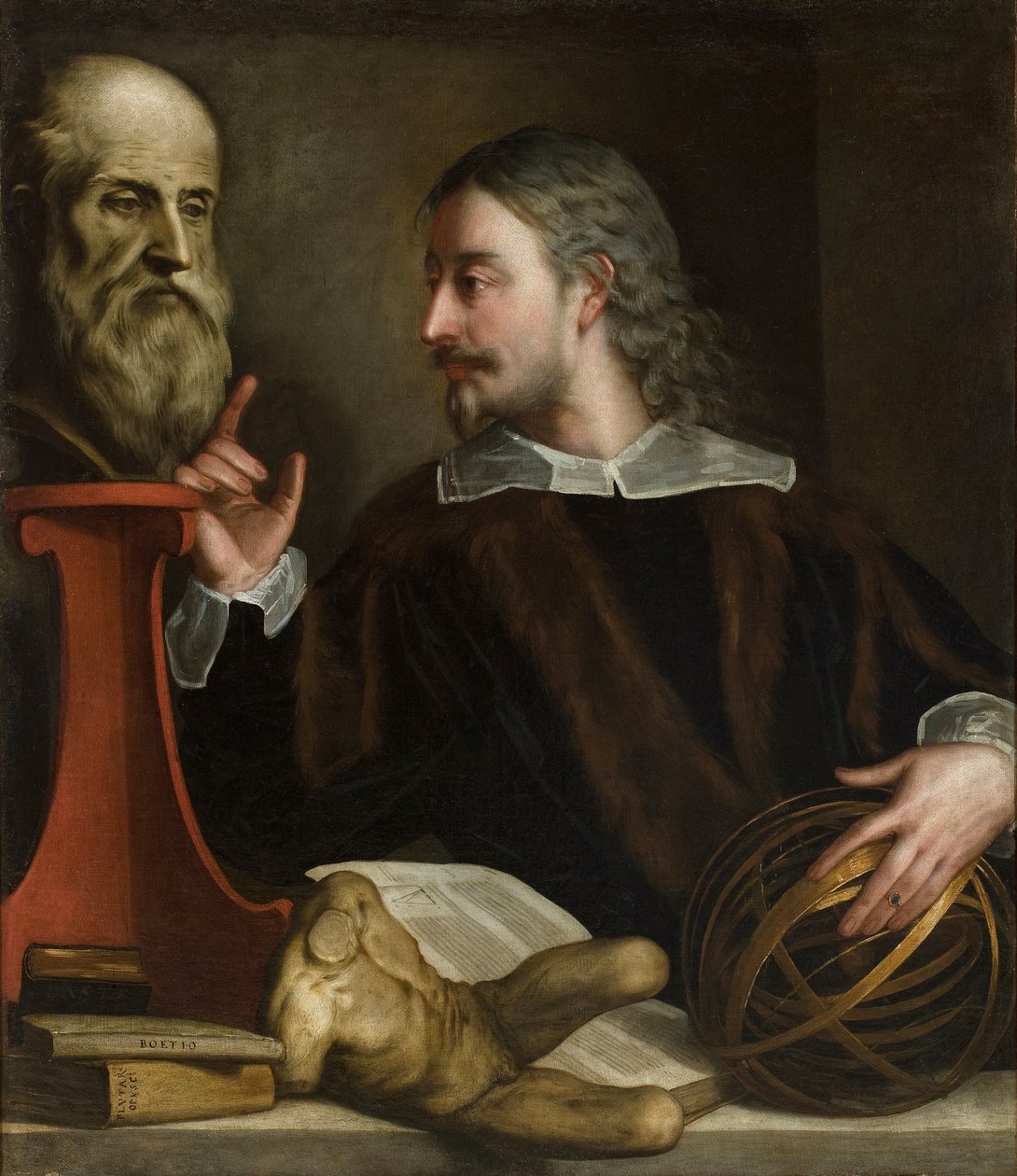 Autoportræt (Selvportræt) - Maleri af Alessandro Varotari kendt som Il Padovanino (1588-1649), olie på lærred af Alessandro Padovanino