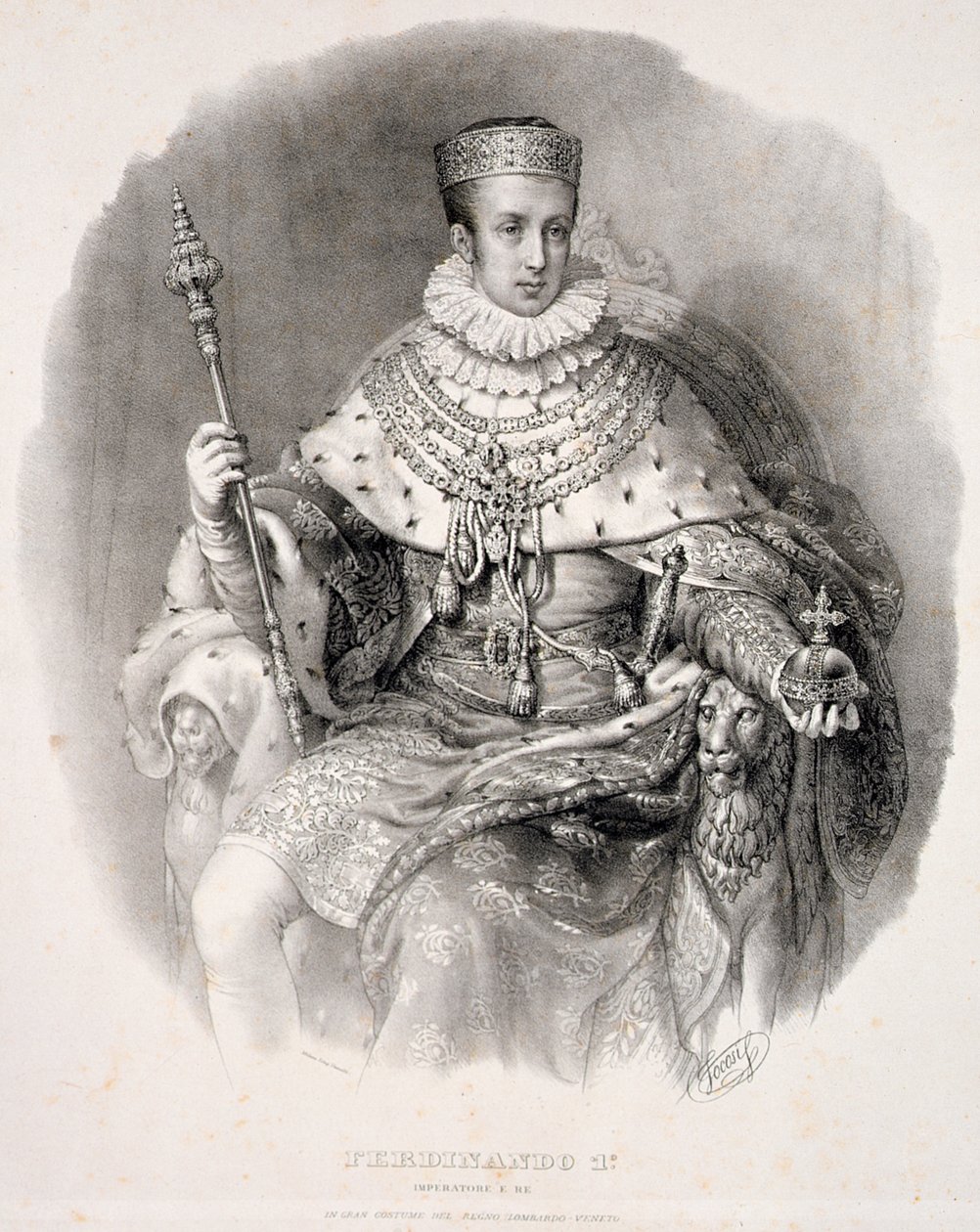 Ferdinand I (1793-1875), konge af Lombardiet-Venetien, i statsklæder, fra 