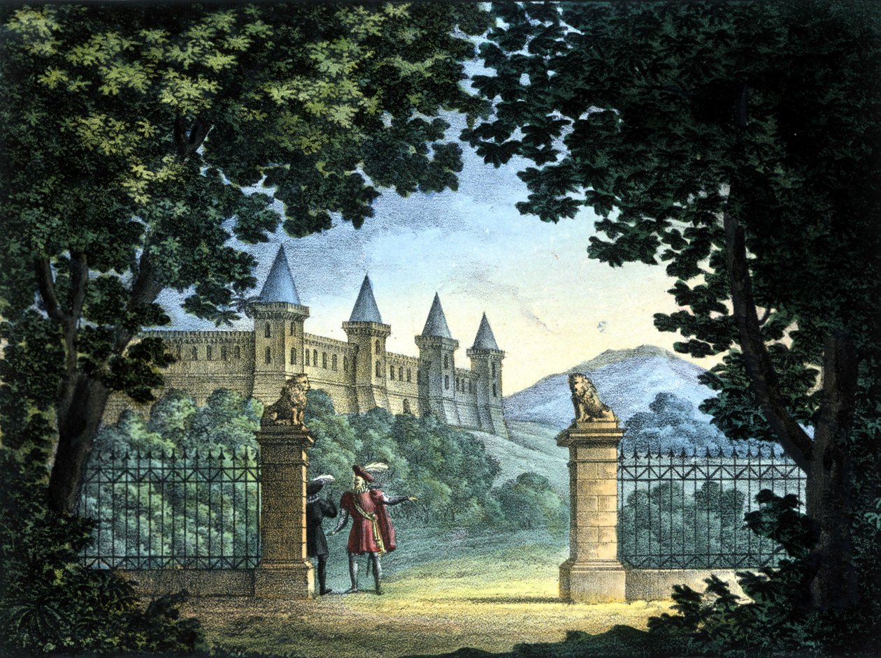 Scenografi af Sanquirico til operaen "Anna Bolena" af Gaetano Donizetti. Carcano Teater, Milano af Alessandro Sanquirico