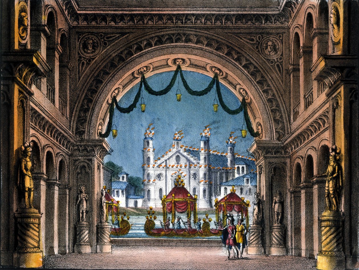 Scenografi af Sanquirico til operaen "La straniera" "(L