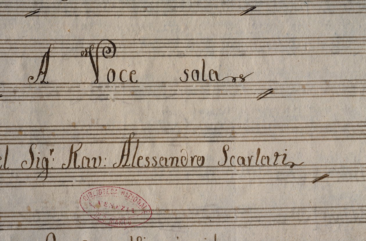 Manuskriptpartitur af XXV kantater for solostemme af Alessandro Scarlatti (1660-1725) af Alessandro Scarlatti