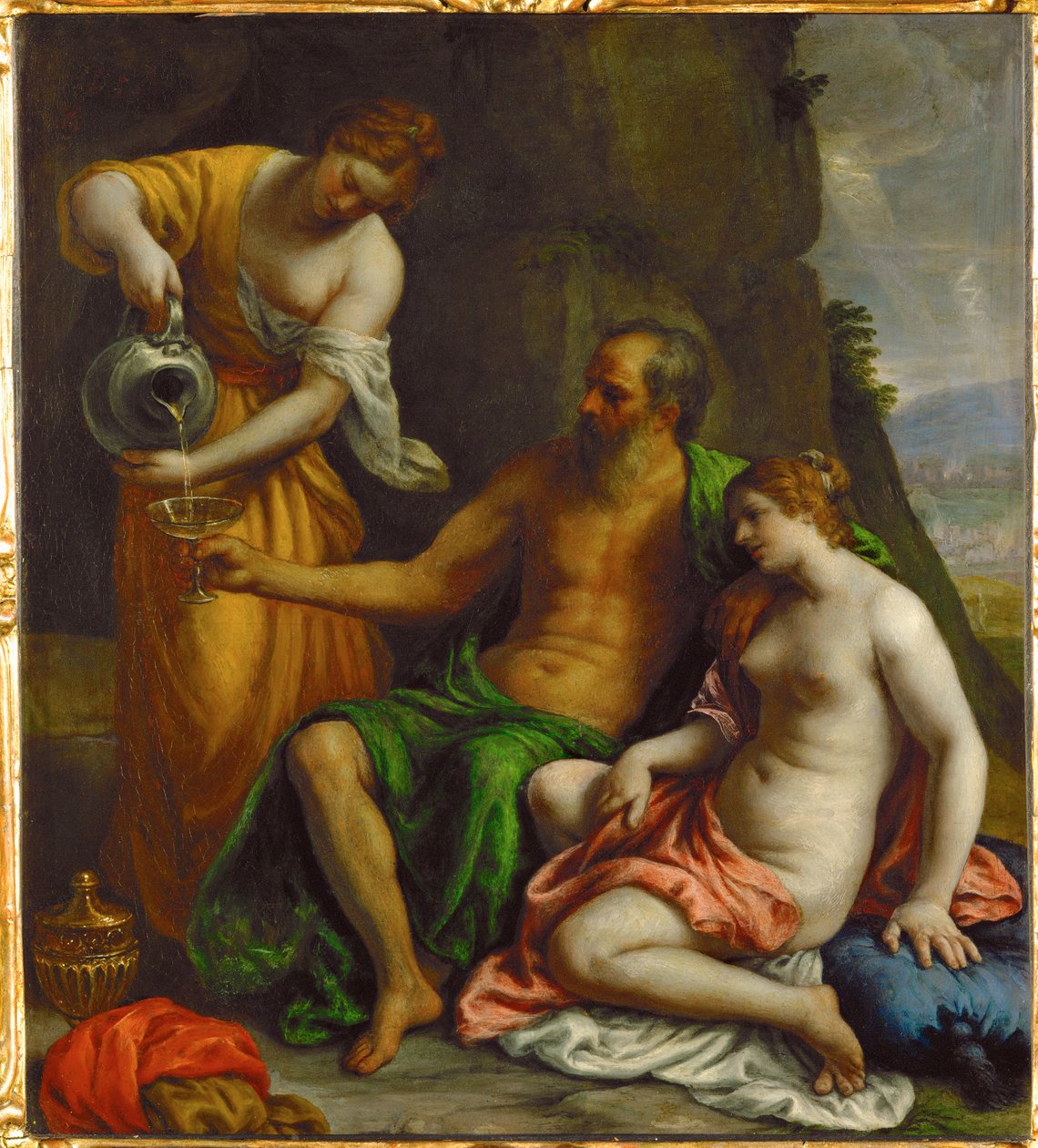 Lot og hans døtre af Alessandro Turchi