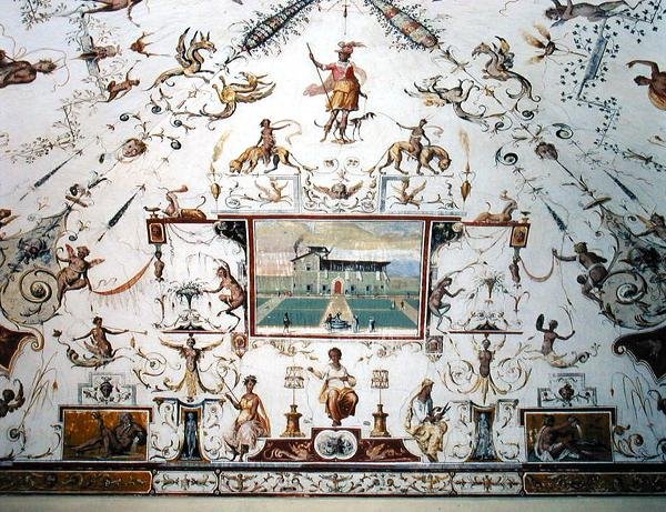 Salettas loft, ca.1570 (vægmaleri) af Alessandro del (attr.to) Barbiere