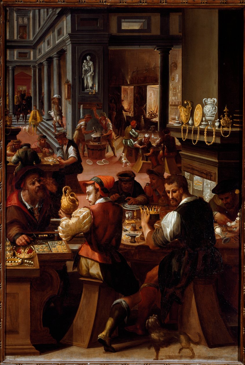 Guldsmedens værksted (Maleri af Alessandro di Vincenzio Fei