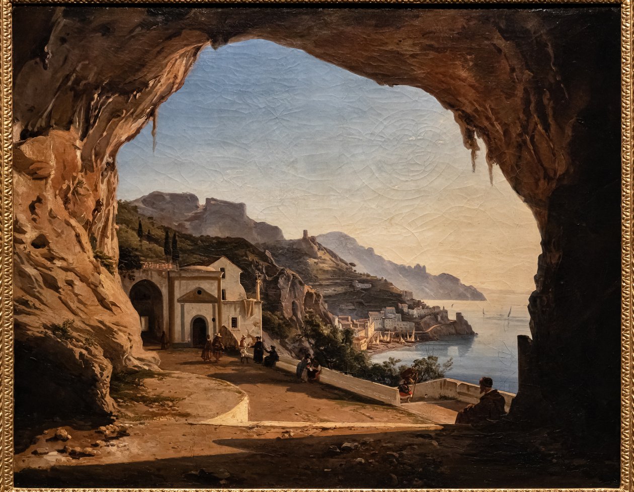 Capichinernes hule i Amalfi, ca. 1850 (olie på lærred) af Alessandro la Volpe