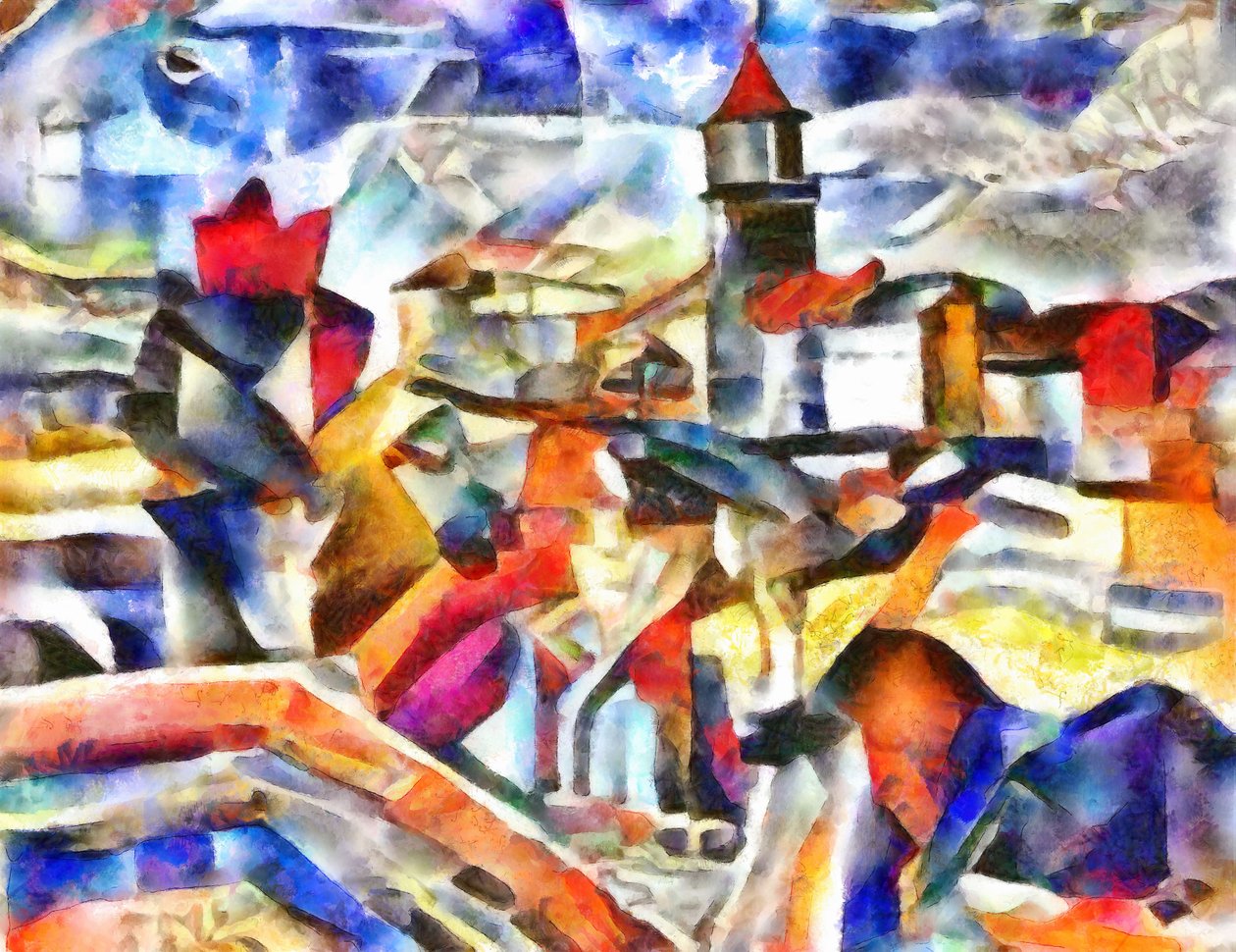 byen ved floden,2017, af Alex Caminker