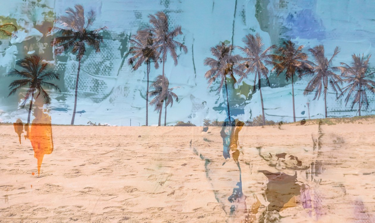Sand, 2019, (blandet medier) af Alex Caminker
