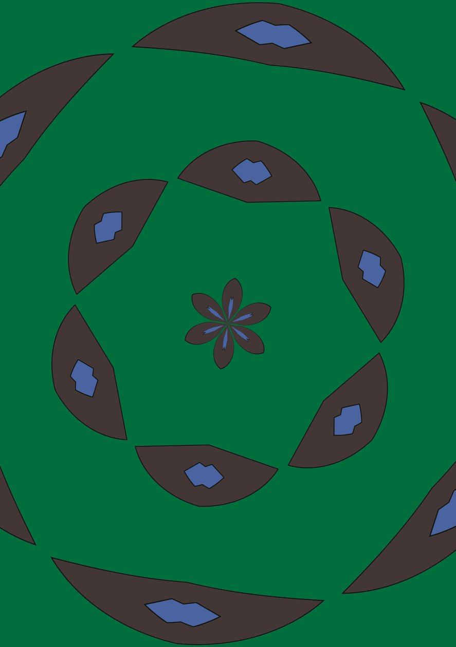 arabesk #8,2019,(blandet medier) af Alex Caminker