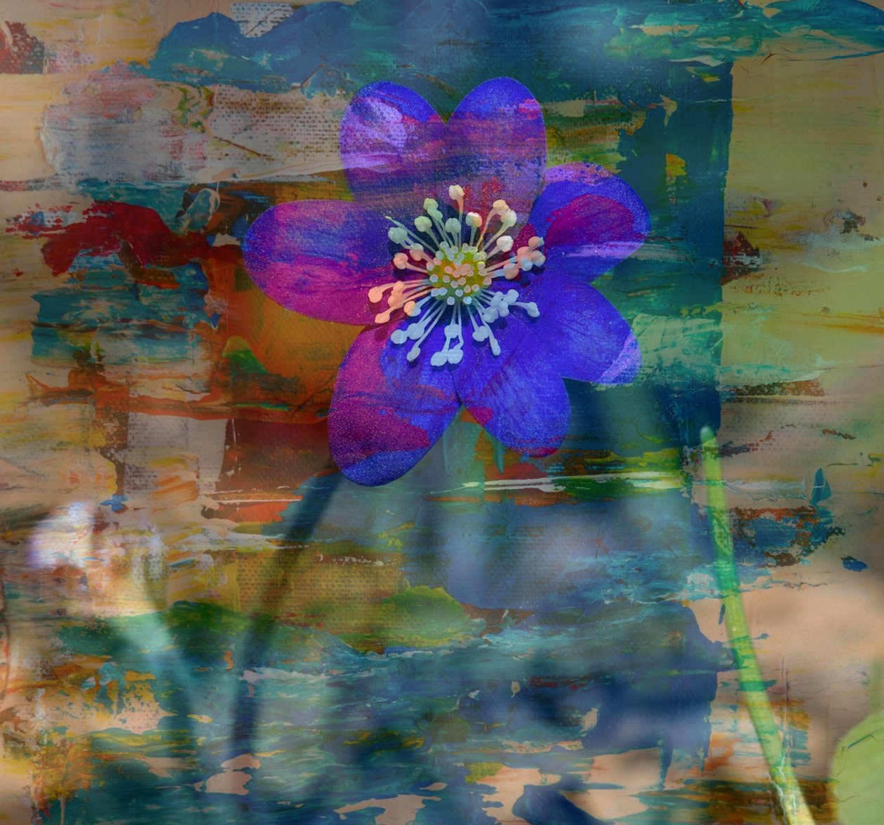 blå seddel II, 2019, (collage) af Alex Caminker