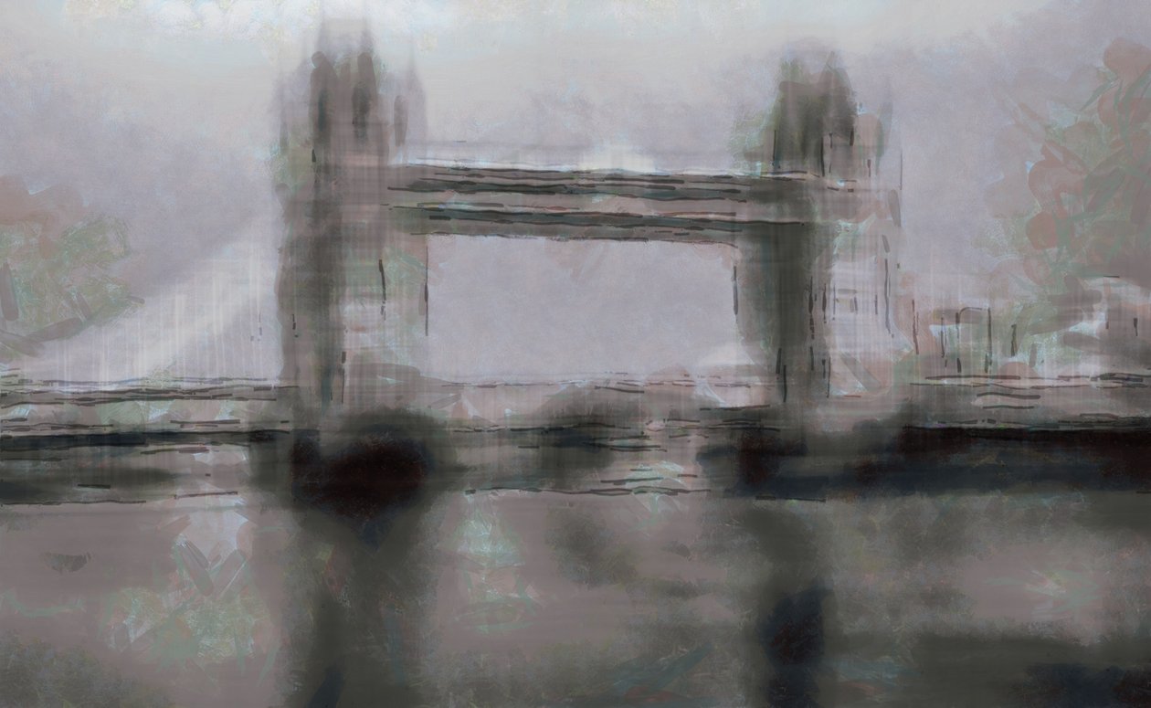 bridge, 2019, (blandet medier) af Alex Caminker