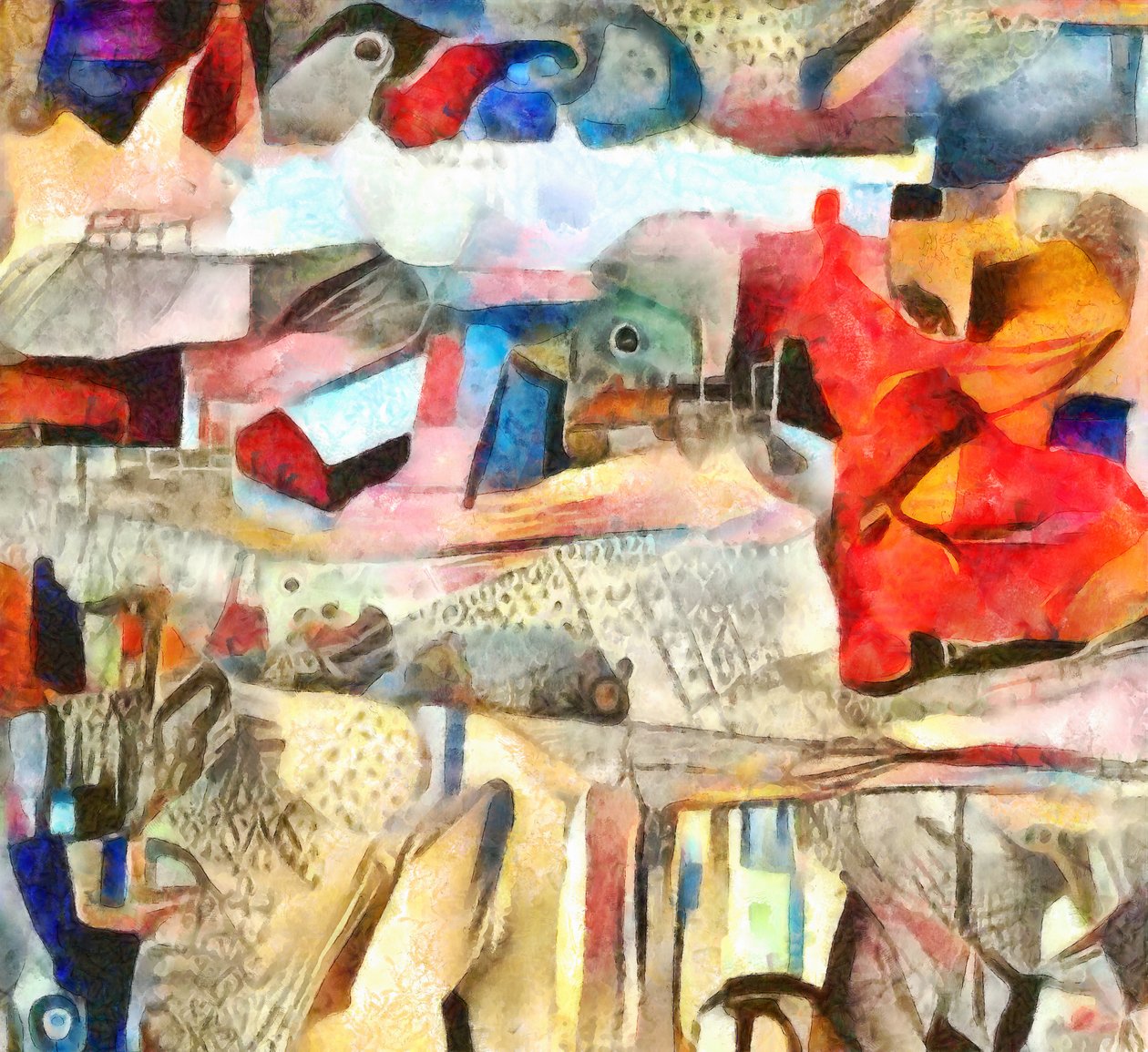 farm,2017,(blandede medier) af Alex Caminker