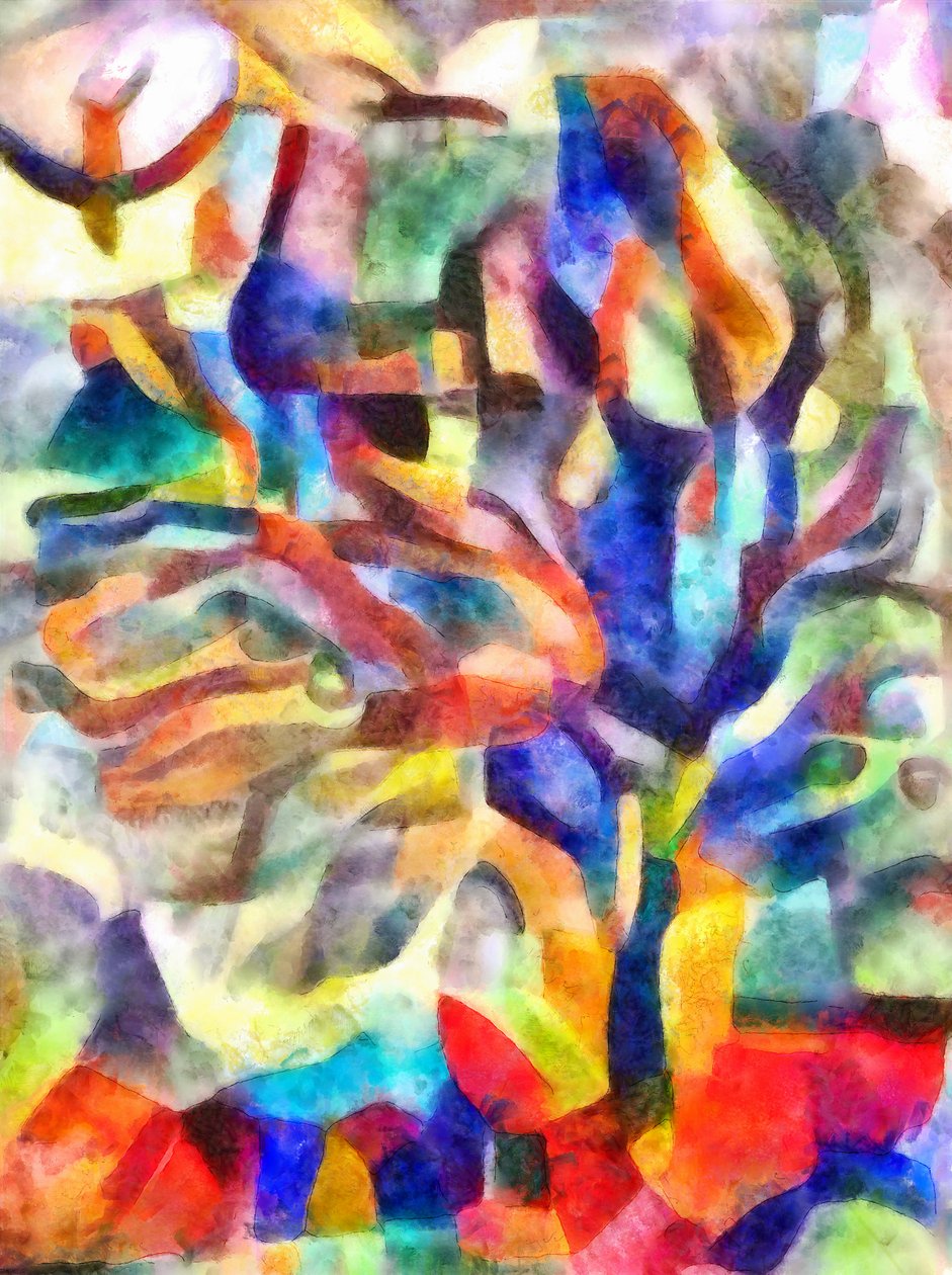 frugttræ, 2017, (blandet medier) af Alex Caminker