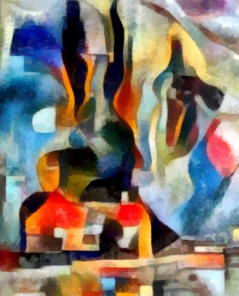 lunar evening,2017,(blandede medier) af Alex Caminker