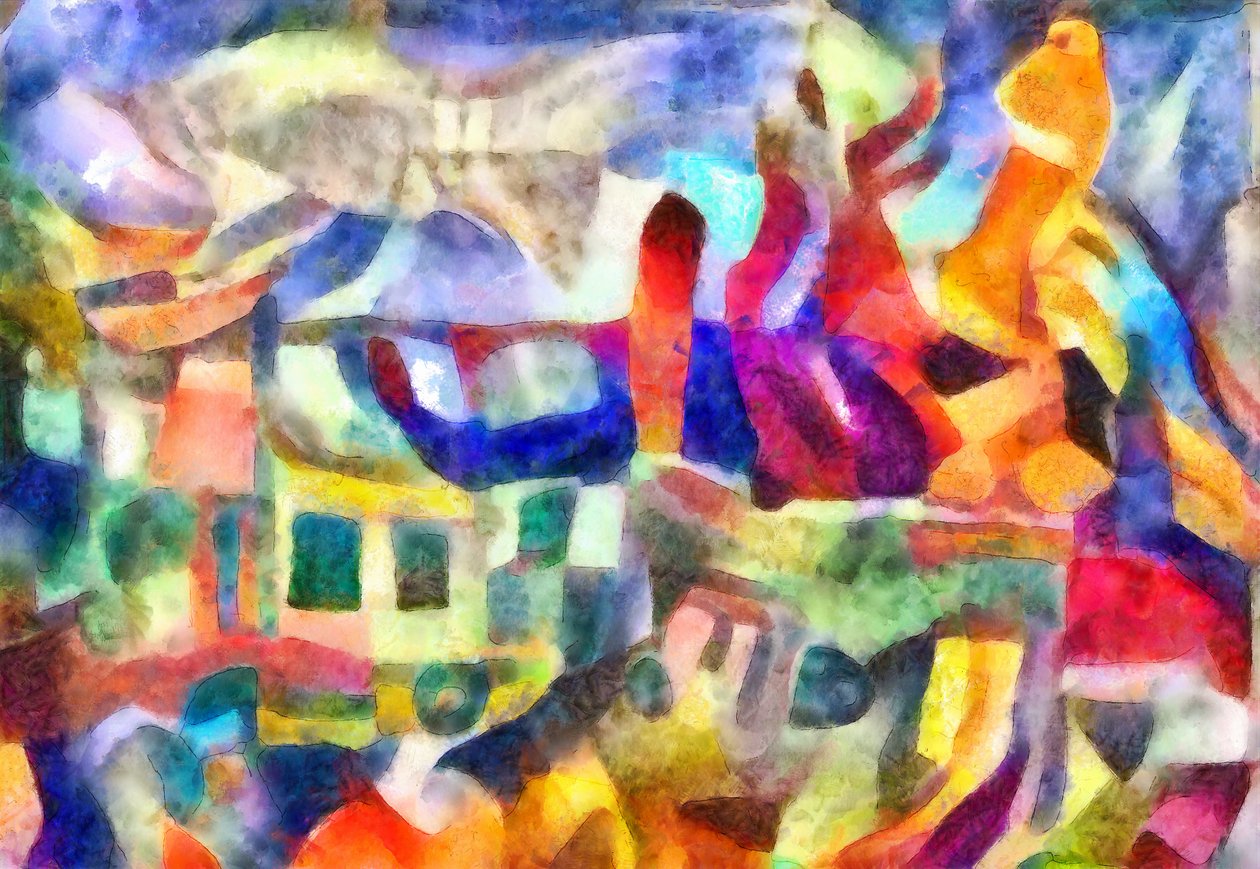 under solen, 2017, (blandet medier) af Alex Caminker