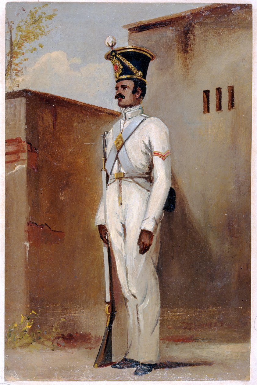 Lance Naik, 66th Bengal Native Infantry, 1842 (olie på papir) af Alex Hunter