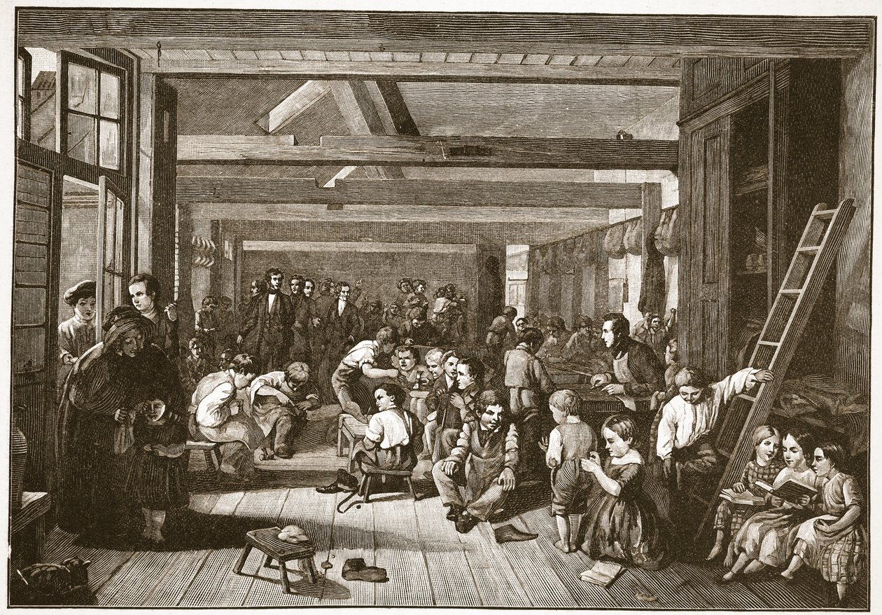 Lord Shaftesburys besøg på Westminster Ragged School of Industry, illustration fra 
