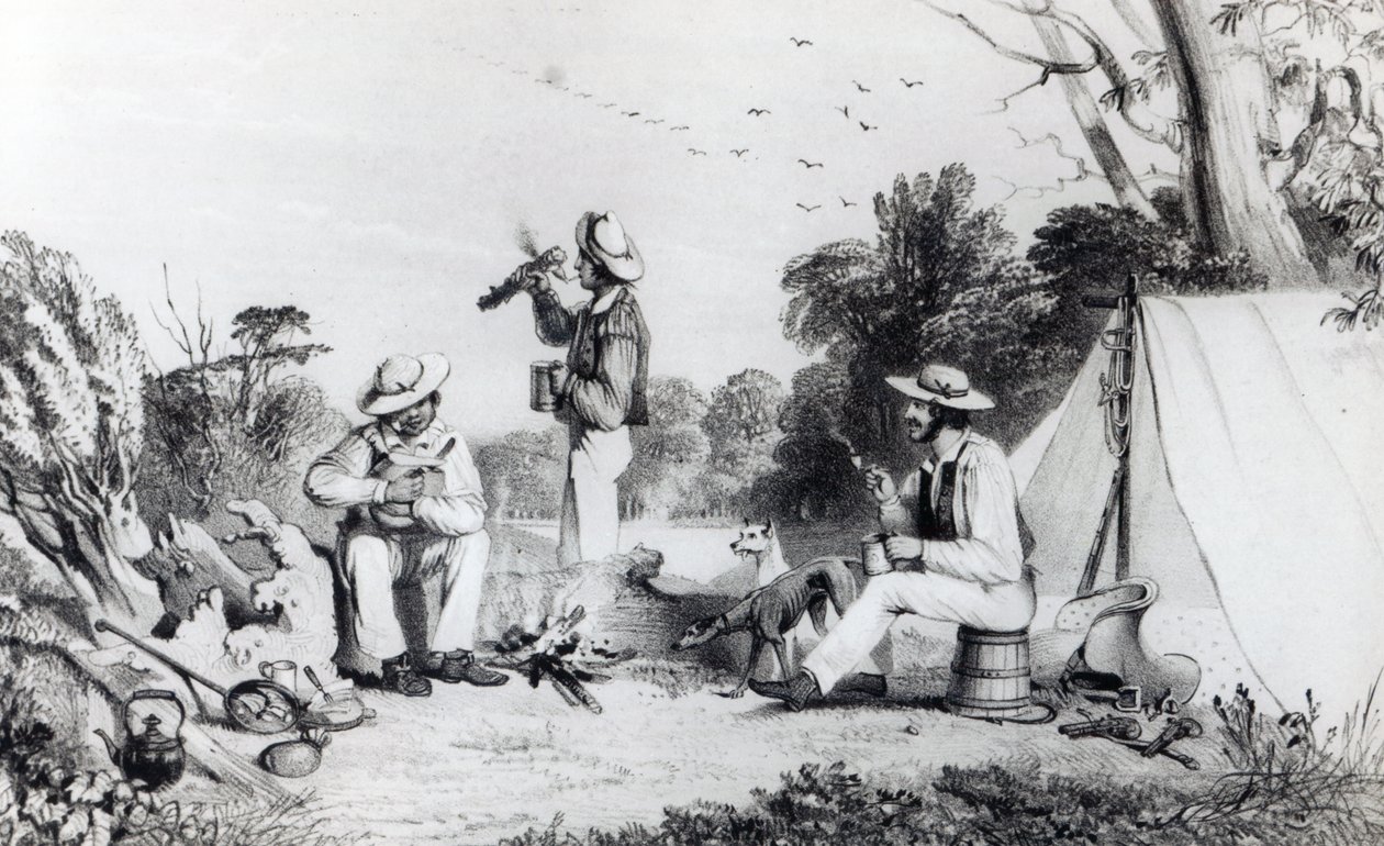 En udforskningsgruppe på jagt efter passende jord til en fårehold, ca. 1847 af Alexander Denistoun Lang
