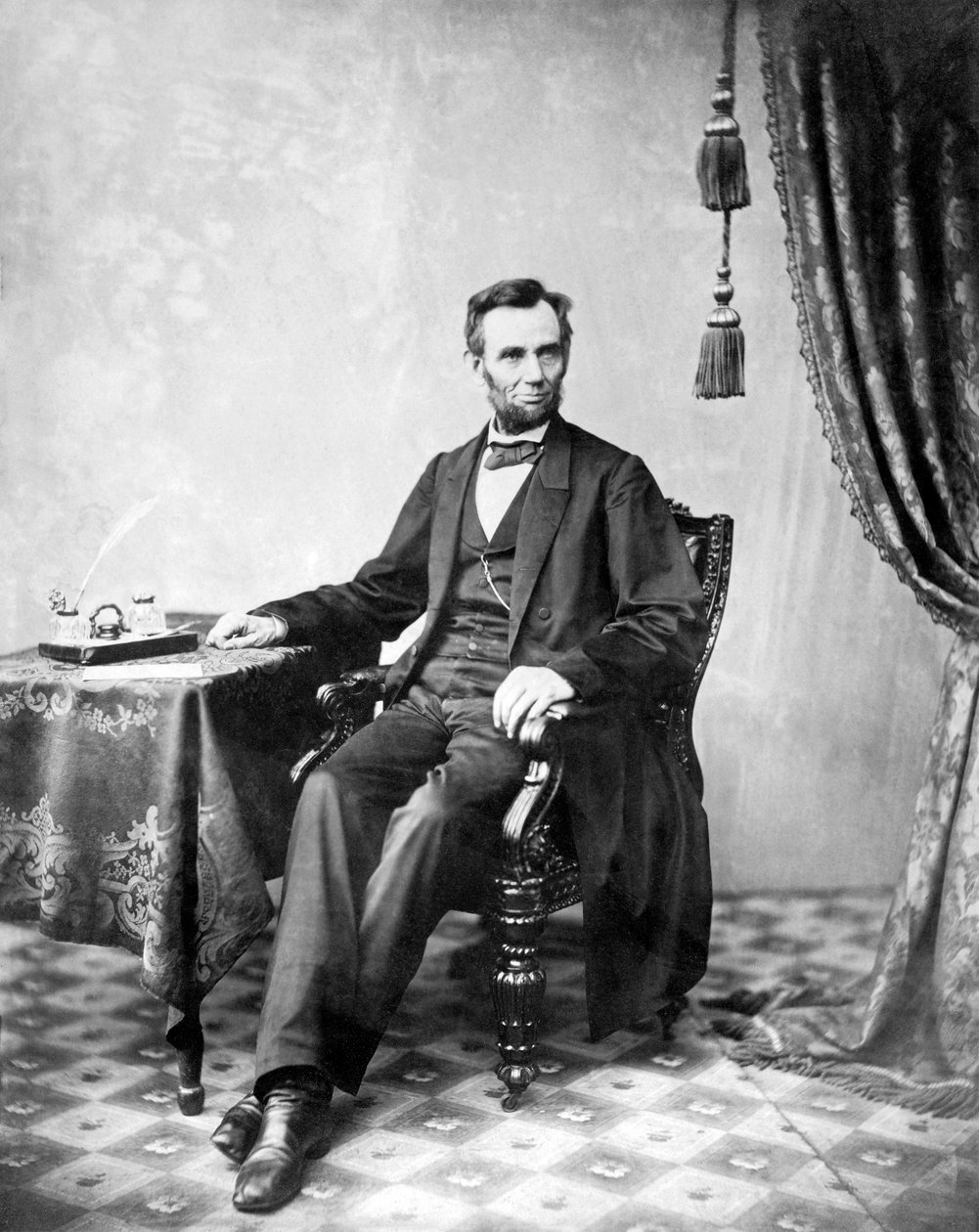 Abraham Lincoln poserer i Gardners nye galleri af Alexander Gardner