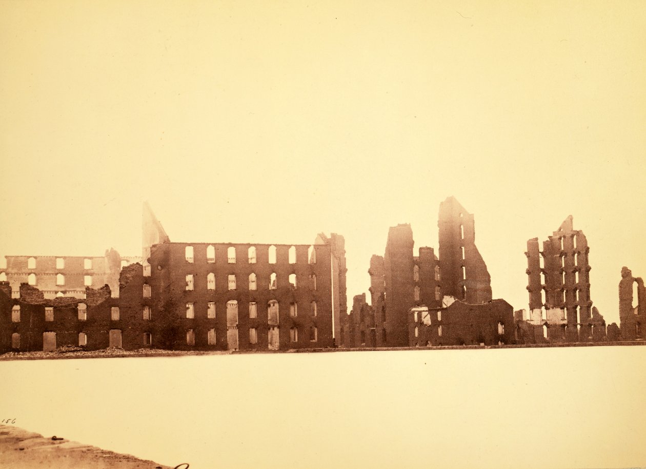 Ruins of the Gallego Flour Mills, Richmond, Virginia, 1865 (albumin sølvtryk) af Alexander Gardner