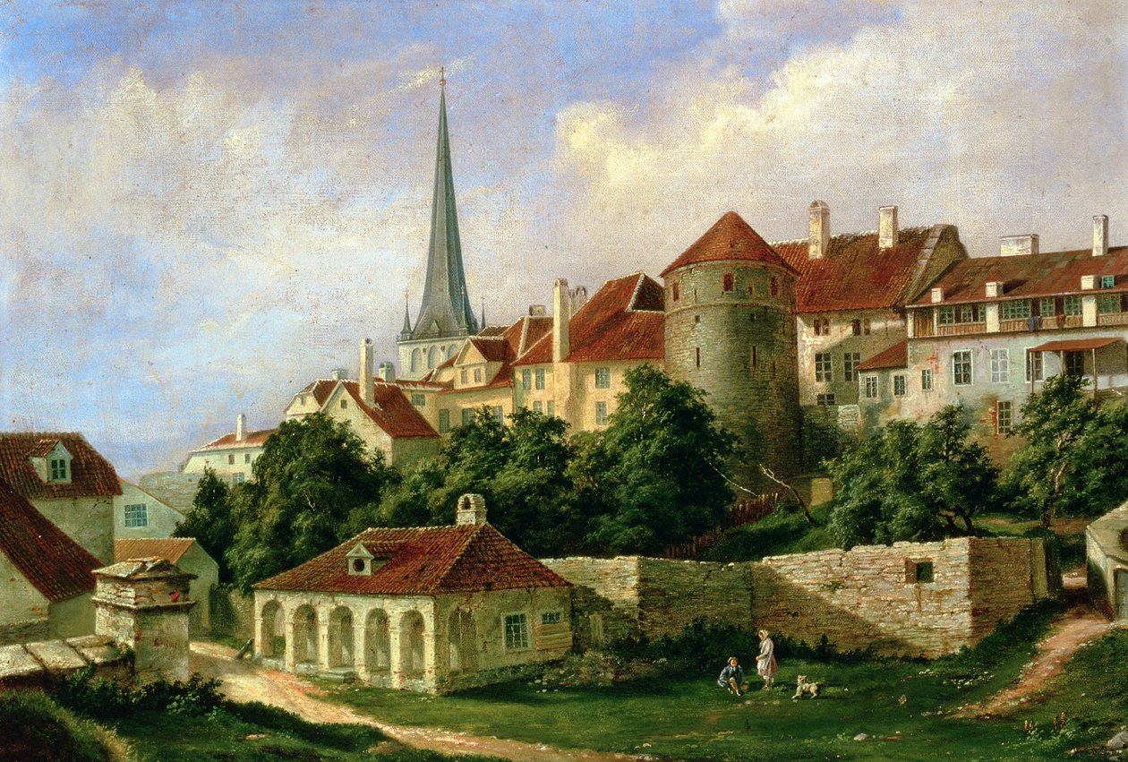 Udsigt over Tallinn med Hattorpe Tower af Alexander Georg Schlater