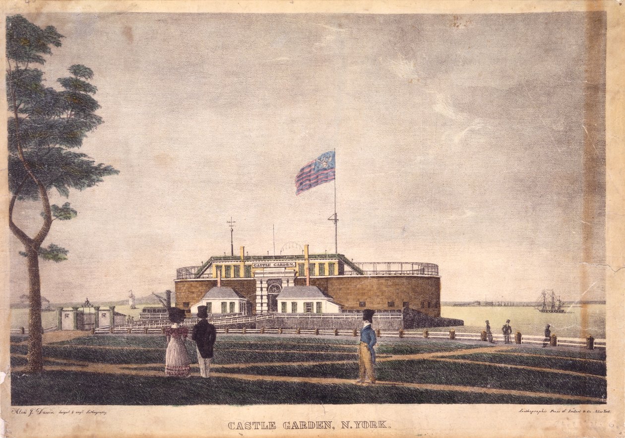 Castle Garden, N. York, ca. 1825-1835 af Alexander Jackson Davis