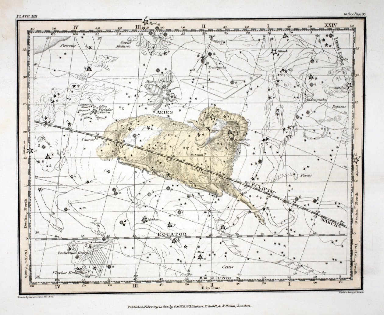 The Constellations (Plate XIII) Aries and Musca Borealis, fra 