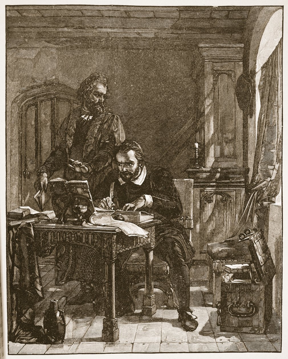 Tyndale oversætter Bibelen, illustration fra "The Church of England: A History for the People