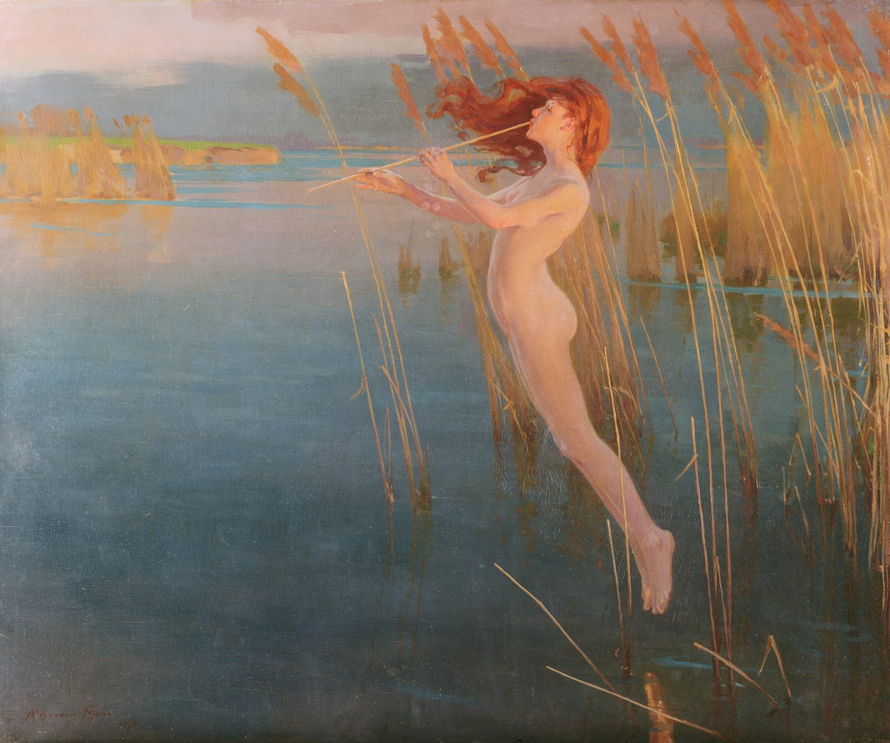 The Long Cry of the Reeds at Even, 1896 af Alexander Mann