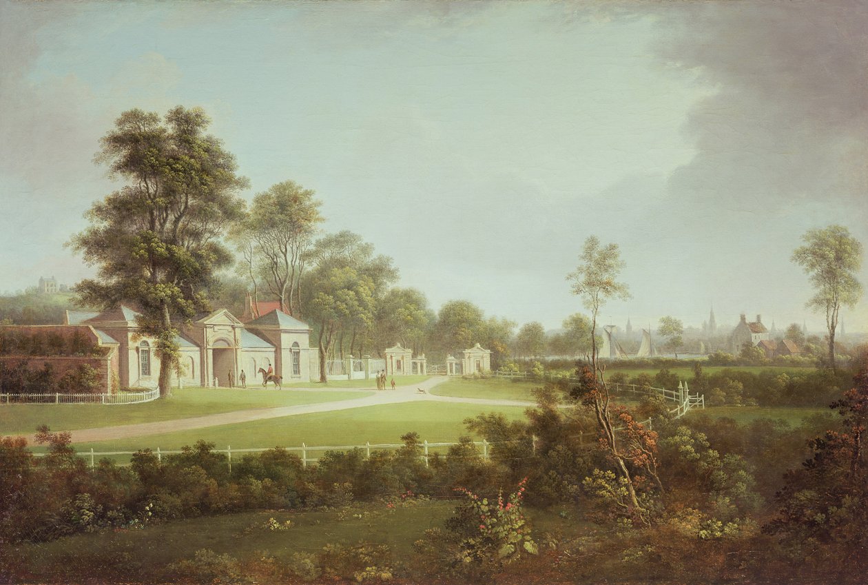 Annefield med Glasgow udenfor, ca. 1800 af Alexander Nasmyth
