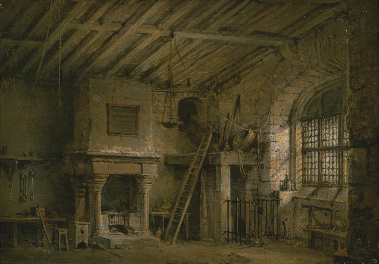 Scenedesign til Heart of Midlothian; Tolbooth af Alexander Nasmyth