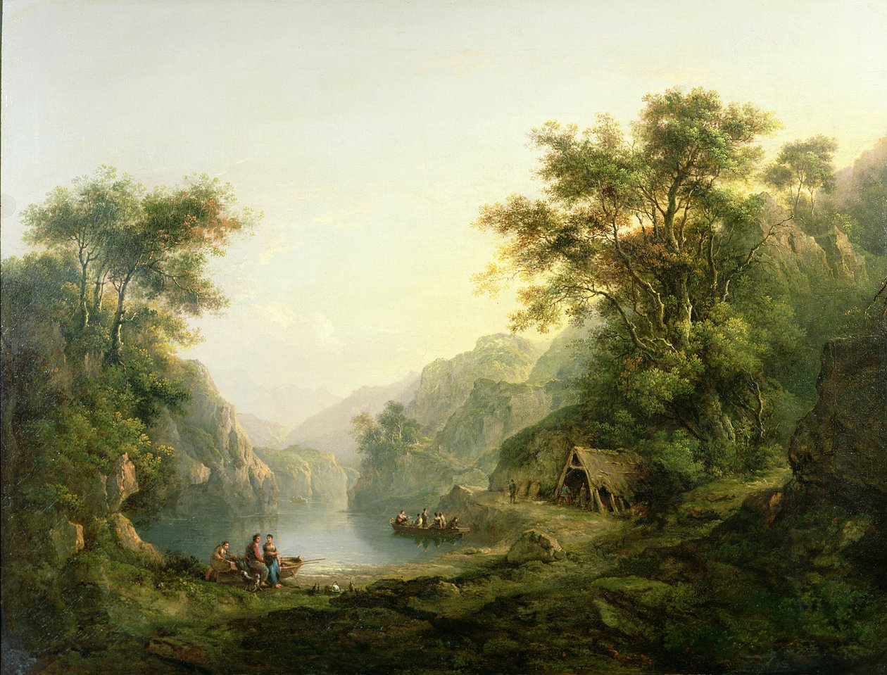 Fiskefesten, Loch Katrine, Skotland af Alexander Nasmyth