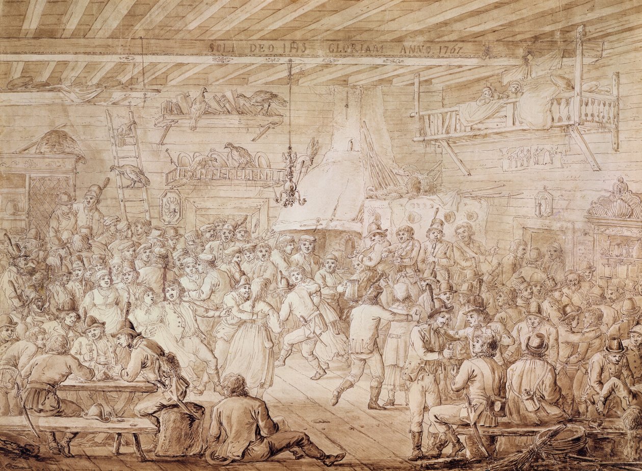 Kosciuszkos tropper underholdt på kroen, 1797 af Alexander Osipovich Orlowski
