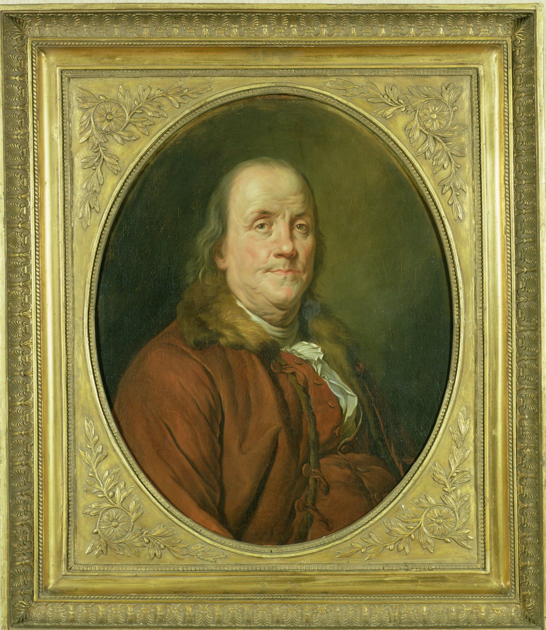 Portræt af Benjamin Franklin, efter et portræt af Joseph Siffrede-Duplessis (1725-1802) ca. 1780-90 af Alexander Roslin