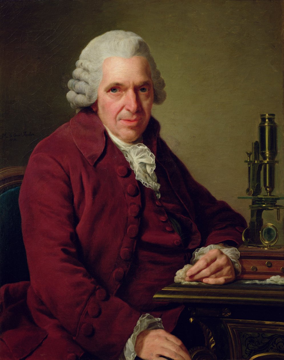 Portræt af Louis Jean Marie Daubenton (1716-1800) 1791 af Alexander Roslin
