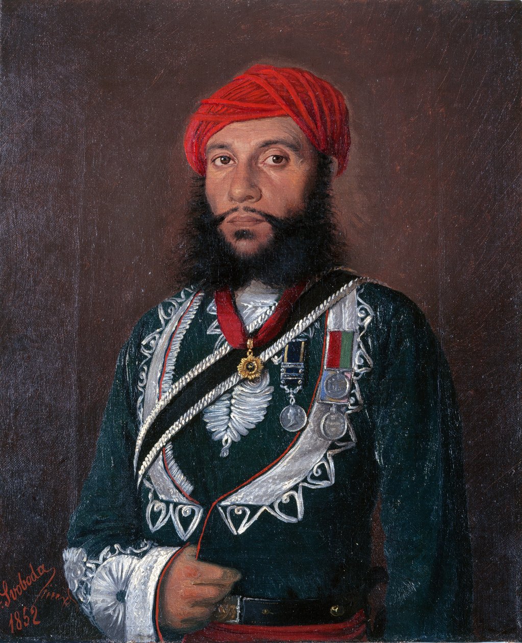 En indiansk officer fra 2. regiment af ureglementeret kavaleri, 1852 af Alexander Sandor Svoboda
